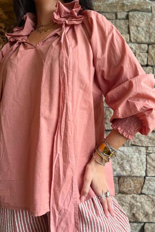 Larc Poet Blouse Soft Terracotta